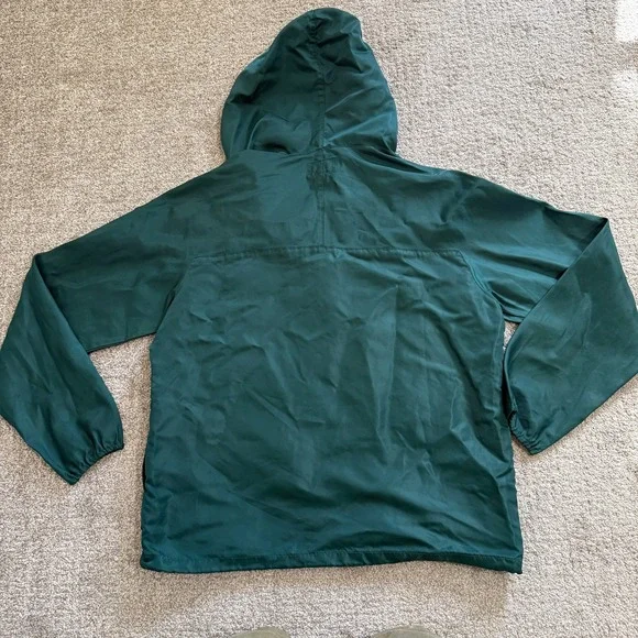 Vintage Polo Jeans Ralph‎ Lauren Green Nylon Windbreaker Hoodie Jacket Medium - Picture 11 of 11